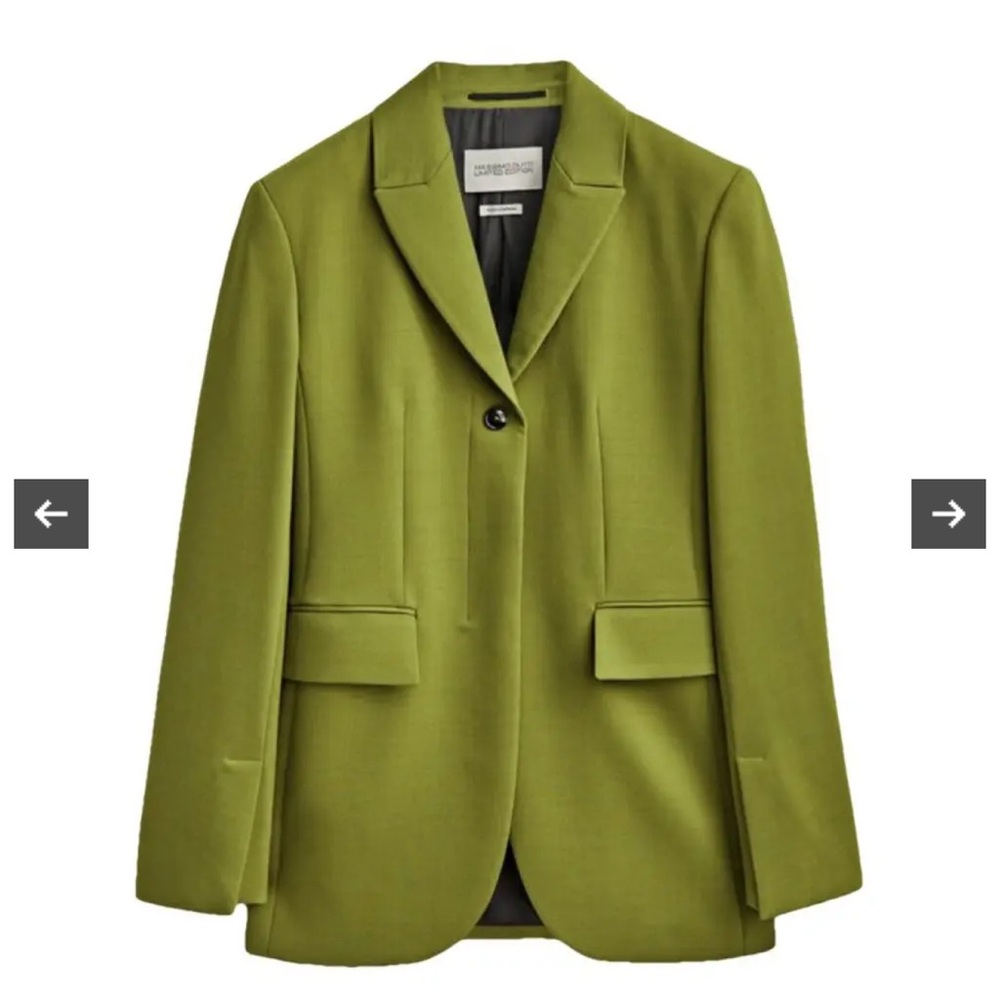 Massimo Dutti Green Blazer Suit Jacket - Picture 2 of 11